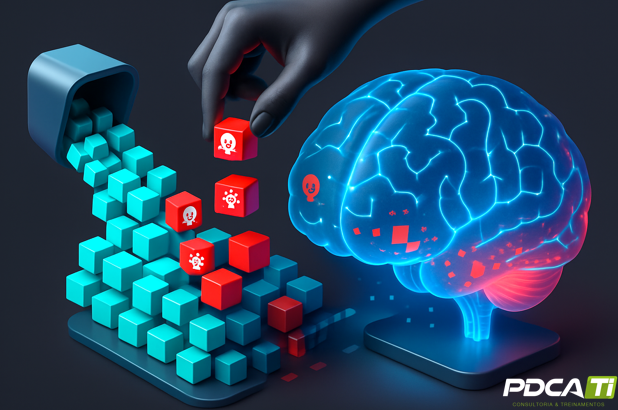 Capítulo 6: Quando os Algoritmos Erram — Viés, Ética e Justiça na Era da Inteligência Artificial Representação de um algoritmo que gera discriminação, simbolizando os riscos de viés, éticos e de ESG na tomada de decisão por IA.